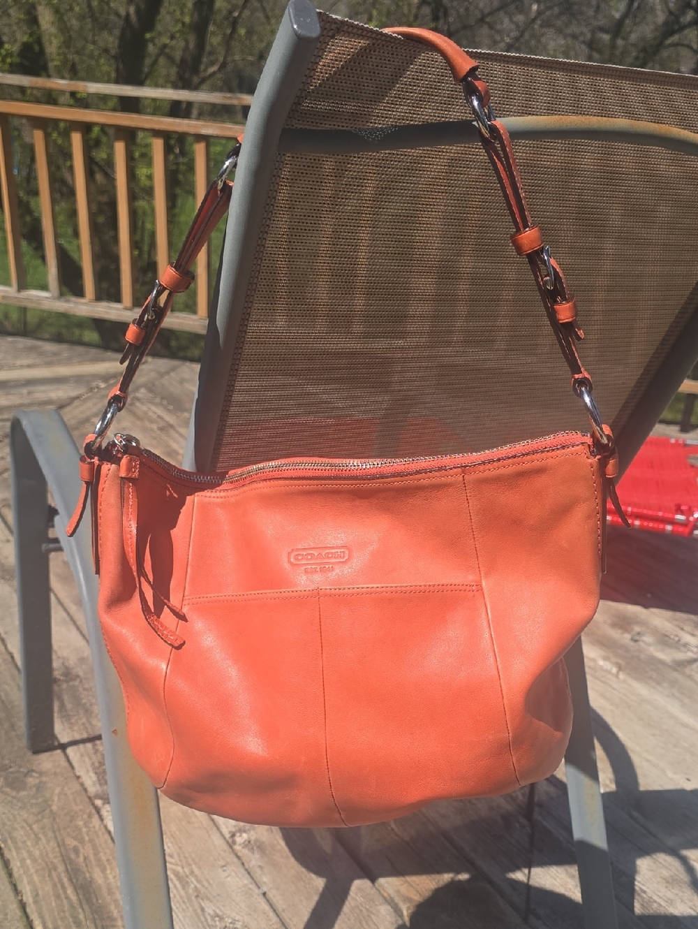 Coach Leather Shoulder Hobo Bag